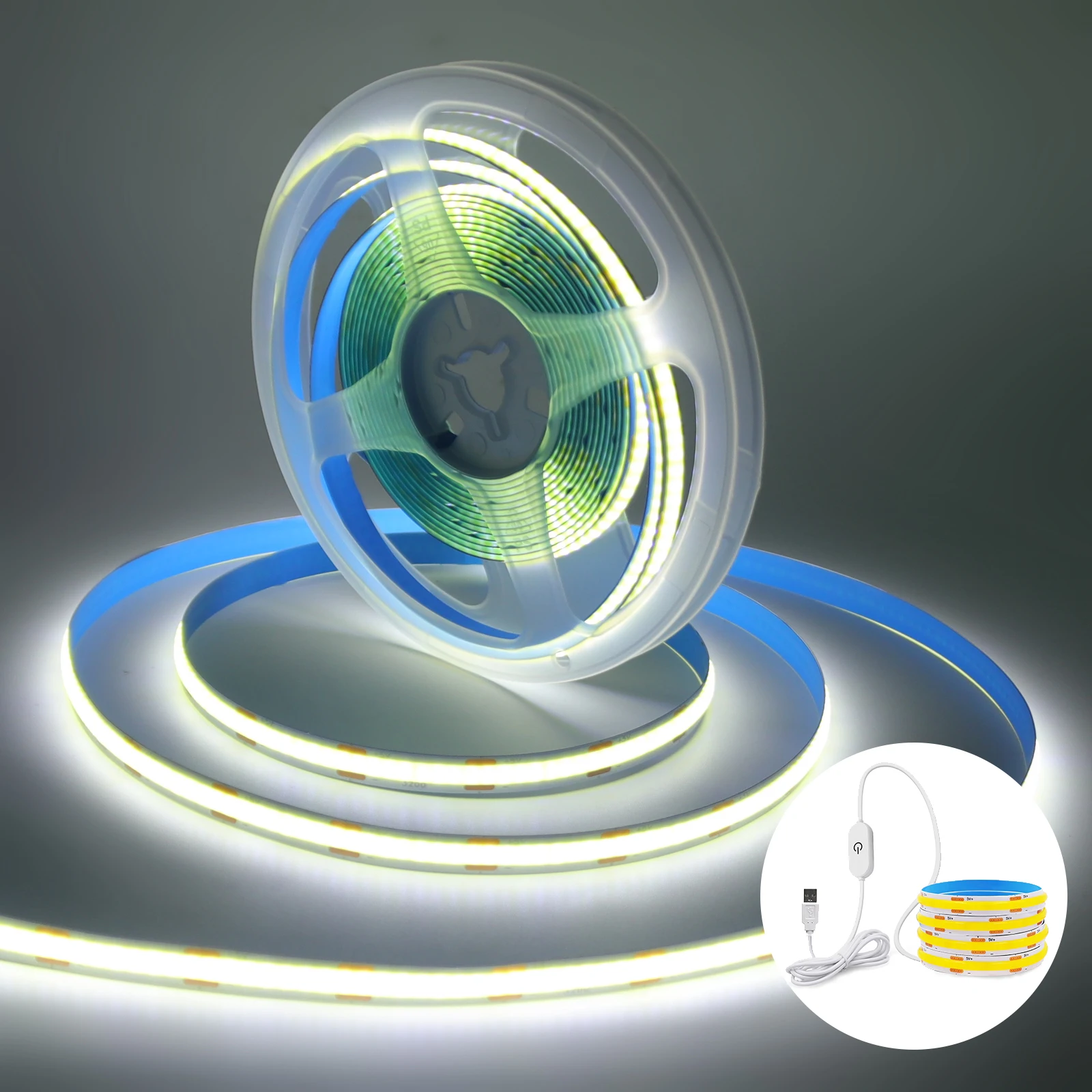 

0,5 м-5 м 5 В USB COB светодиодная лента 320 светодиодов/м DIY ТВ-зеркало Подсветка Гибкая лента Сенсорный датчик с регулируемой яркостью Лампа для кухни и комнаты