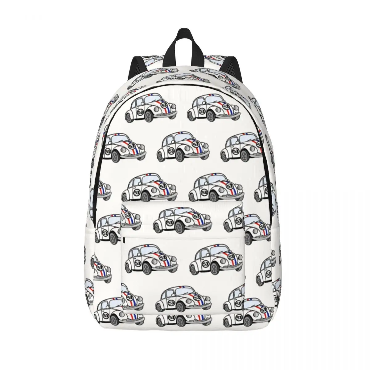 Herbie Number 53 Backpack for Men Women Casual High School Business Daypack Race Car Enthusiasts Stripe Laptop Canvas Bags Gift