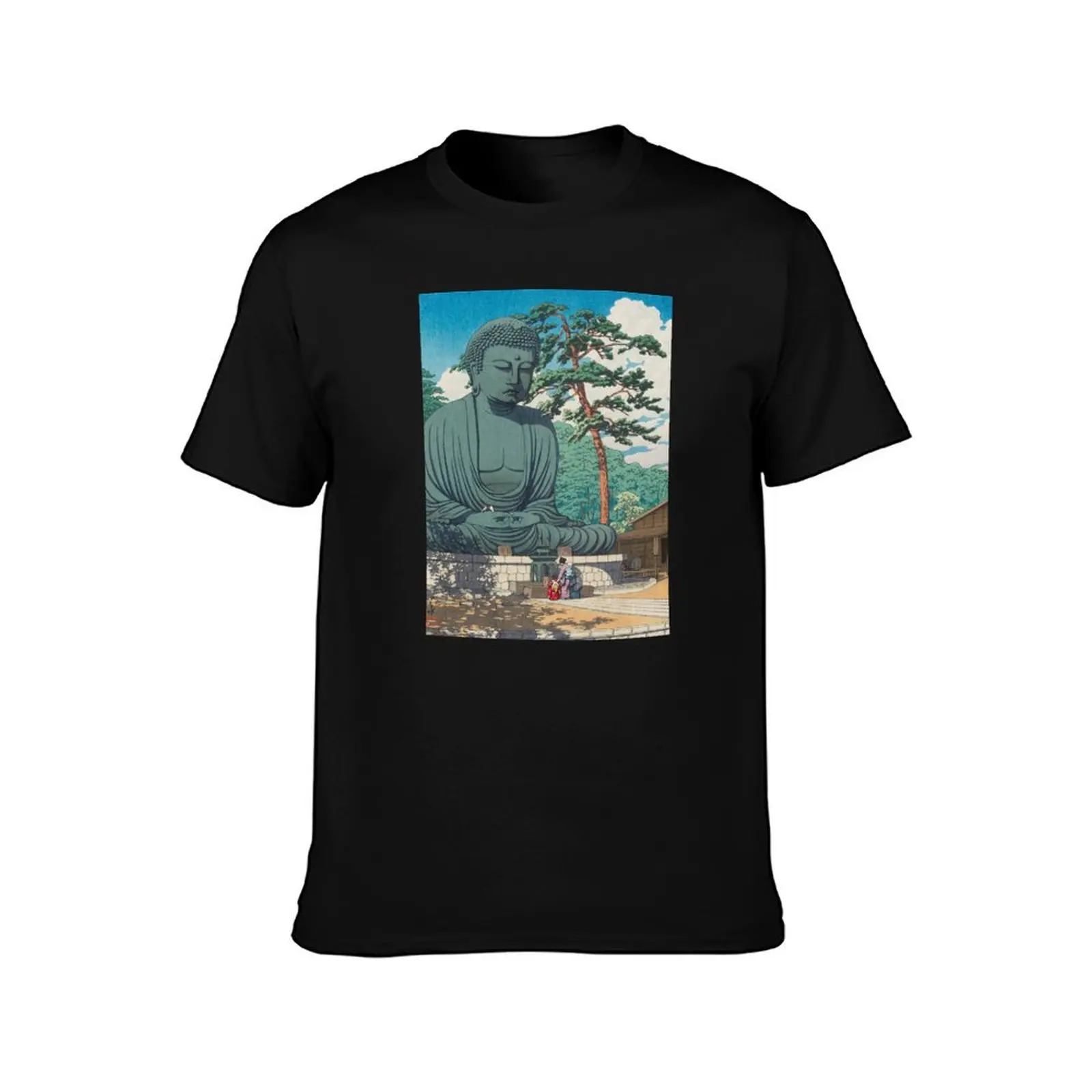 The Great Buddha at Kamakura by Kawase Hasui, restored vintage Japanese art T-Shirt UV Sun Protection Tee Shirt T-Shirt