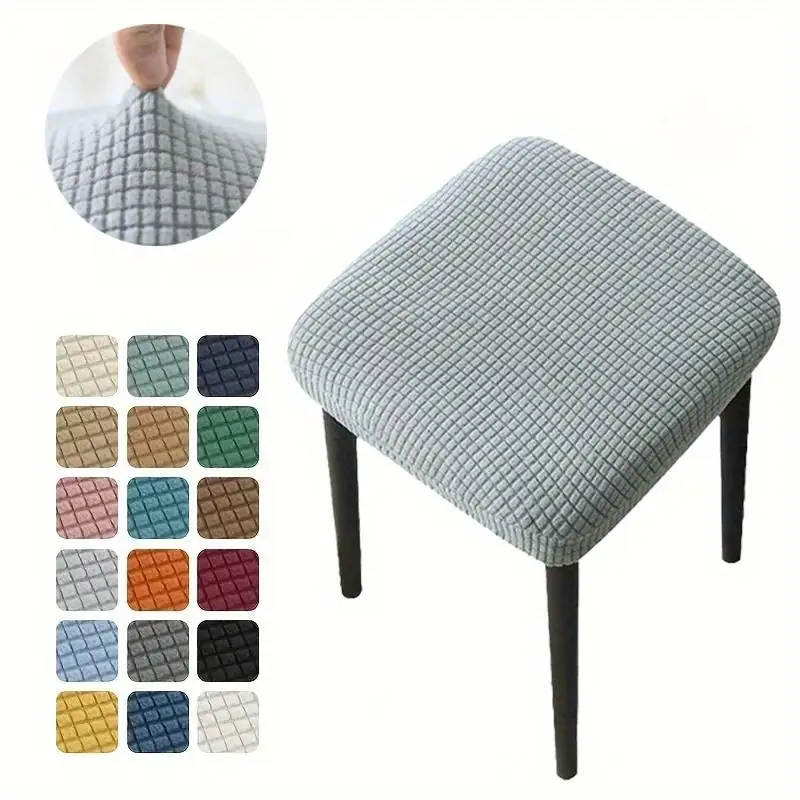 1PC Square Stool Cover Water Resistant Elastic Bar Stool Slipcover Counter Saddle Seat Covers Living Room Removable Dust Covers