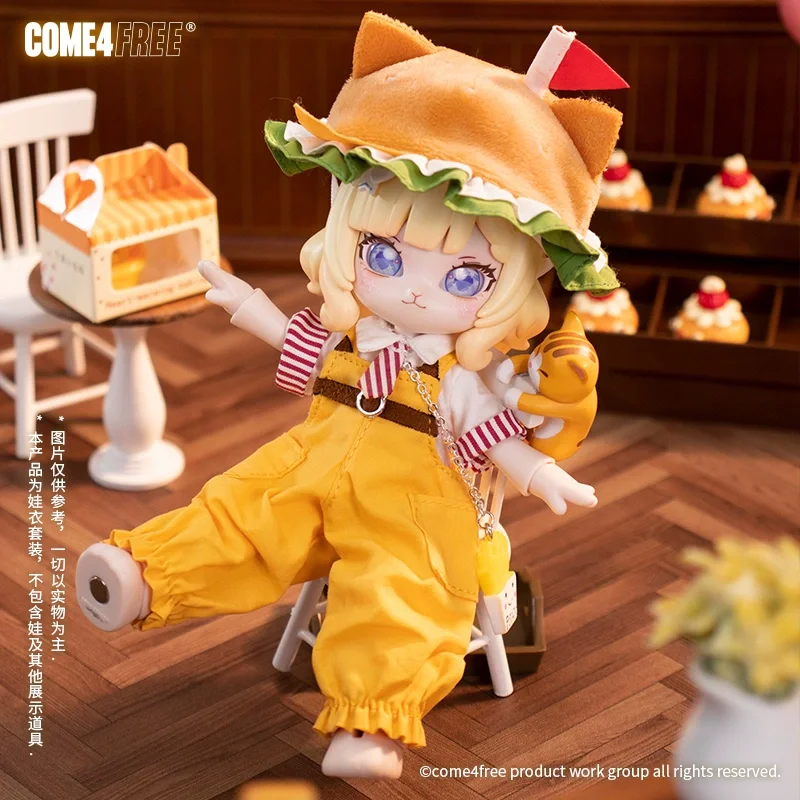 

COME4FREE Dessert Series Cheesy Meow Burger Outfit Set for 1/12 BJD Dolls OB11 Clothes Doll Accessories Bag And Doll Outfits
