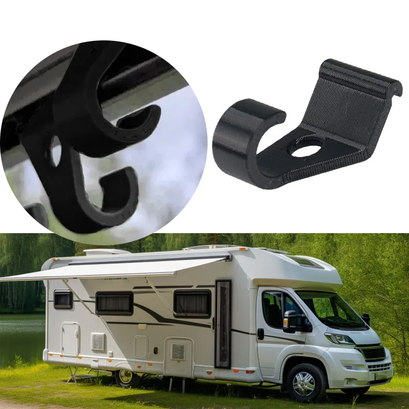 1pcs Caravan Sunshade Clips Hook With Rope Hole For Keder Pipeline No Side Sliding RV Camper Motorhome Awning Hanger Clips