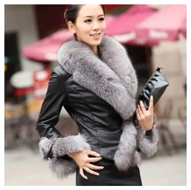 Imitation Sheepskin Coat Coat Fox Fur Collar Coat Imitation Fur Slim Jacket Women's Long-sleeved Street Trend 2024 3