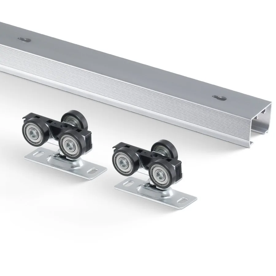 Sliding Pocket Door Hardware Track Kit, 5.73 ft Heavy Duty Pocket Door Hardware Kit, Commercial Grade Pocket Door Hardware and