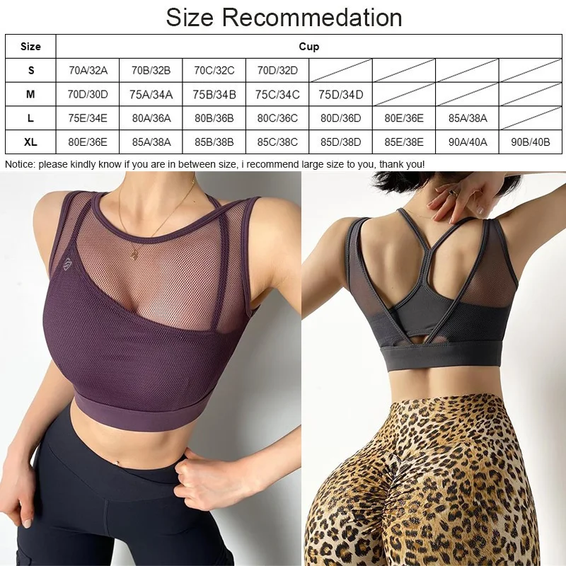 Cloud Hide SEXY Mesh Sports Bra Fitness Underwear Yoga Crop Tank Top HOT Girl Vest Athletic Shockproof Shirt Running Sportswear