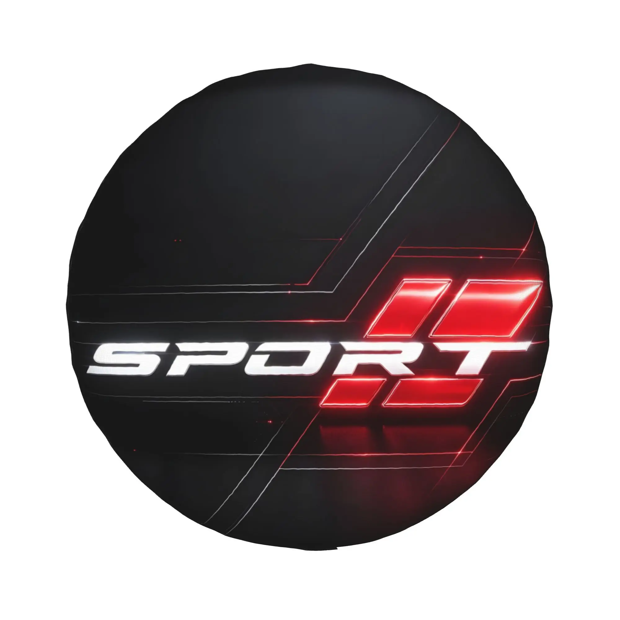 1pc Red-Light Geometric SPORT 2D Printed Pattern Car Spare Tire Cover, Creative Personalized Style, Easy To Install And Clean, S