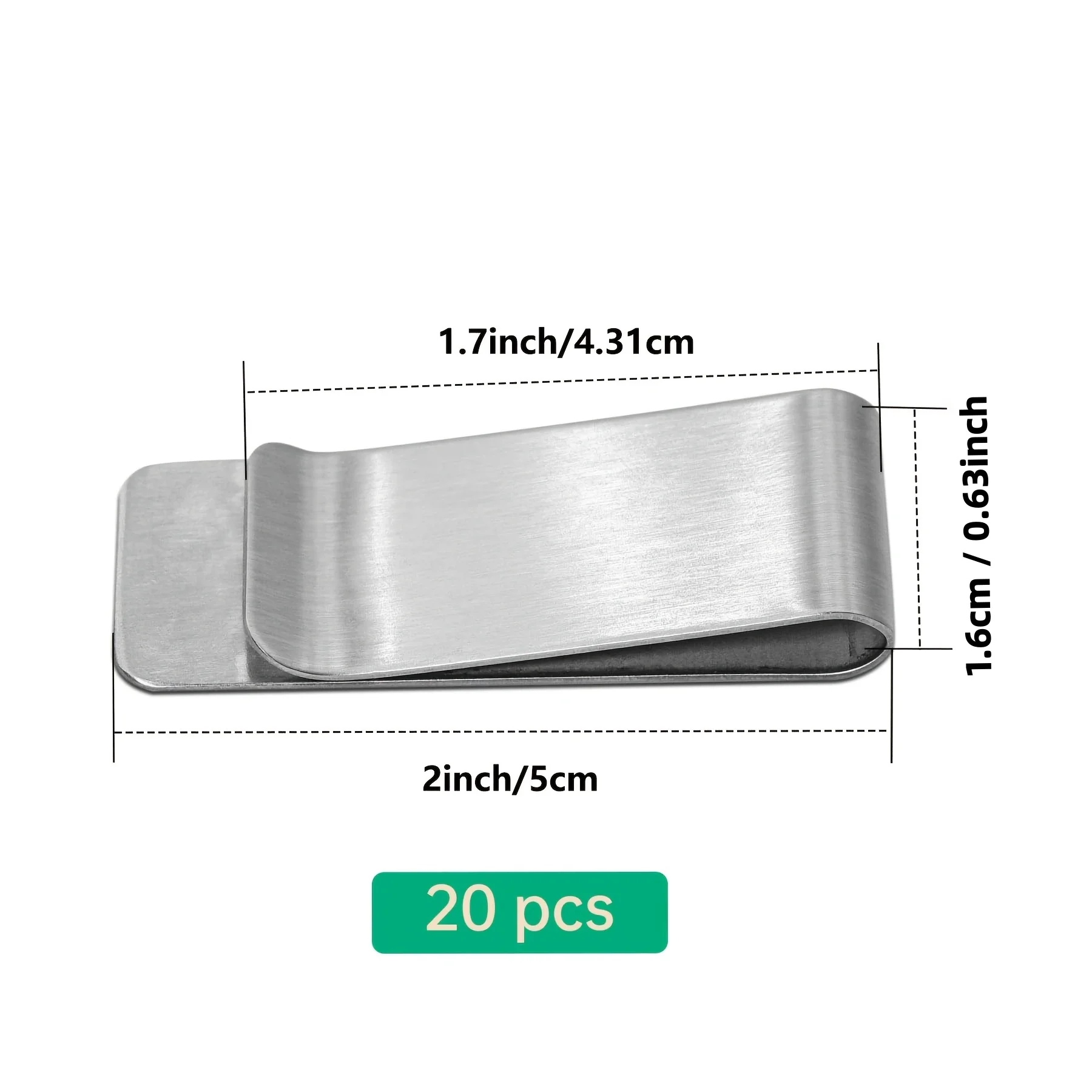 20 Stück Edelstahl Silber Slim Wallet für Herren, Kreditkartenhalter, Minimalistischer Metall-Geldbeutel – Detail 3