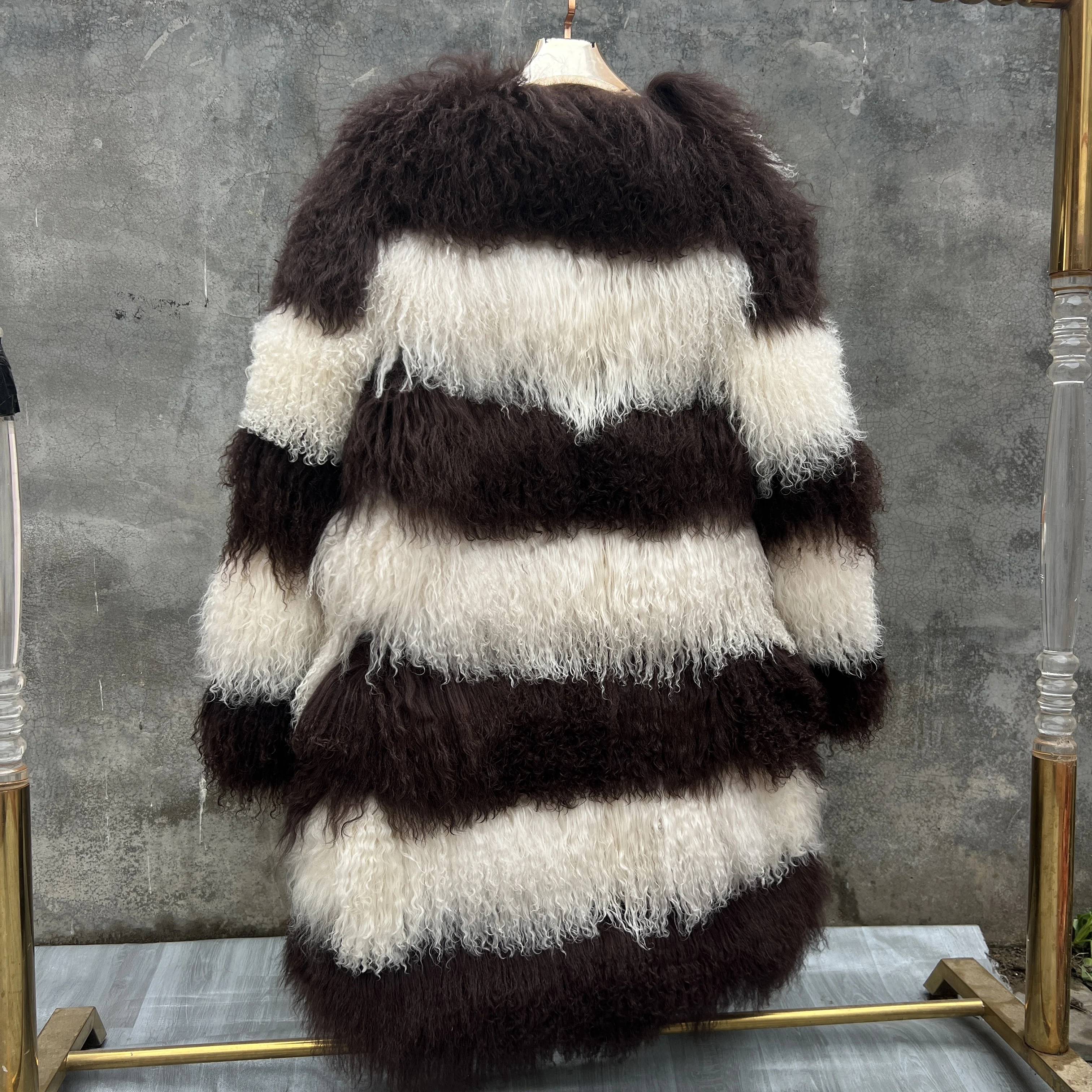 Aulande 2026 abrigo de piel auténtica mujer invierno cálido abrigo de piel de oveja mongol nueva chaqueta larga de alta calidad de dos colores