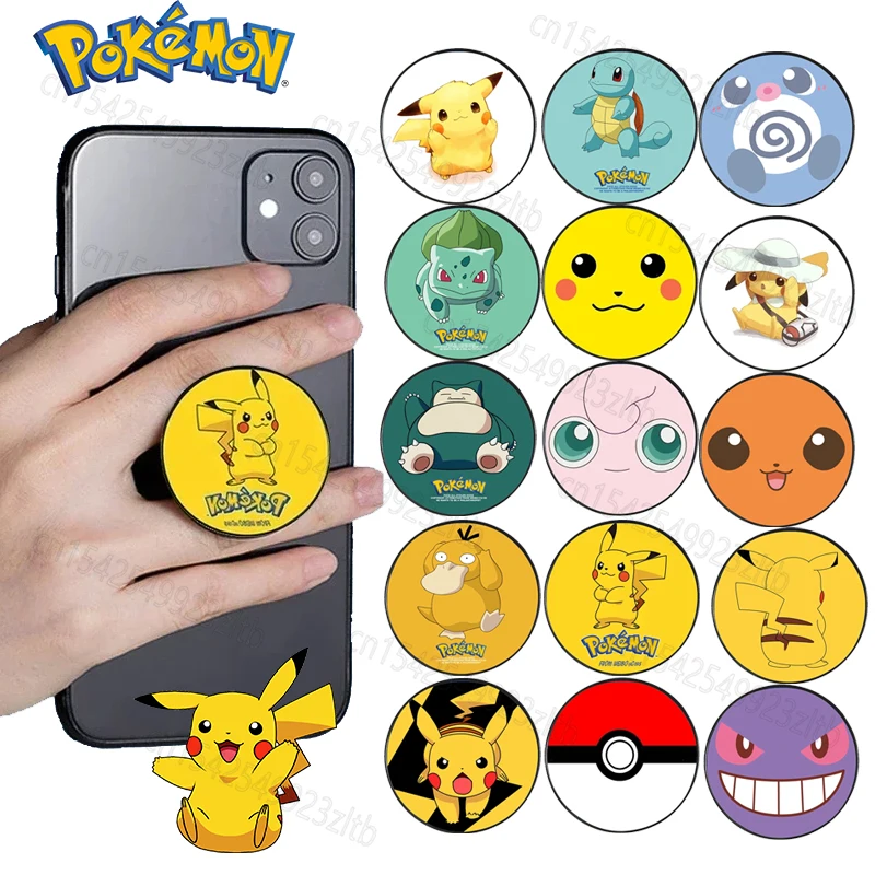 

Anime Pokémon Phone Holder Cartoon Air Sac Phone Holder Pikachu-Figures Charmander Gengar Squirtle Accessories Birthday Gifts