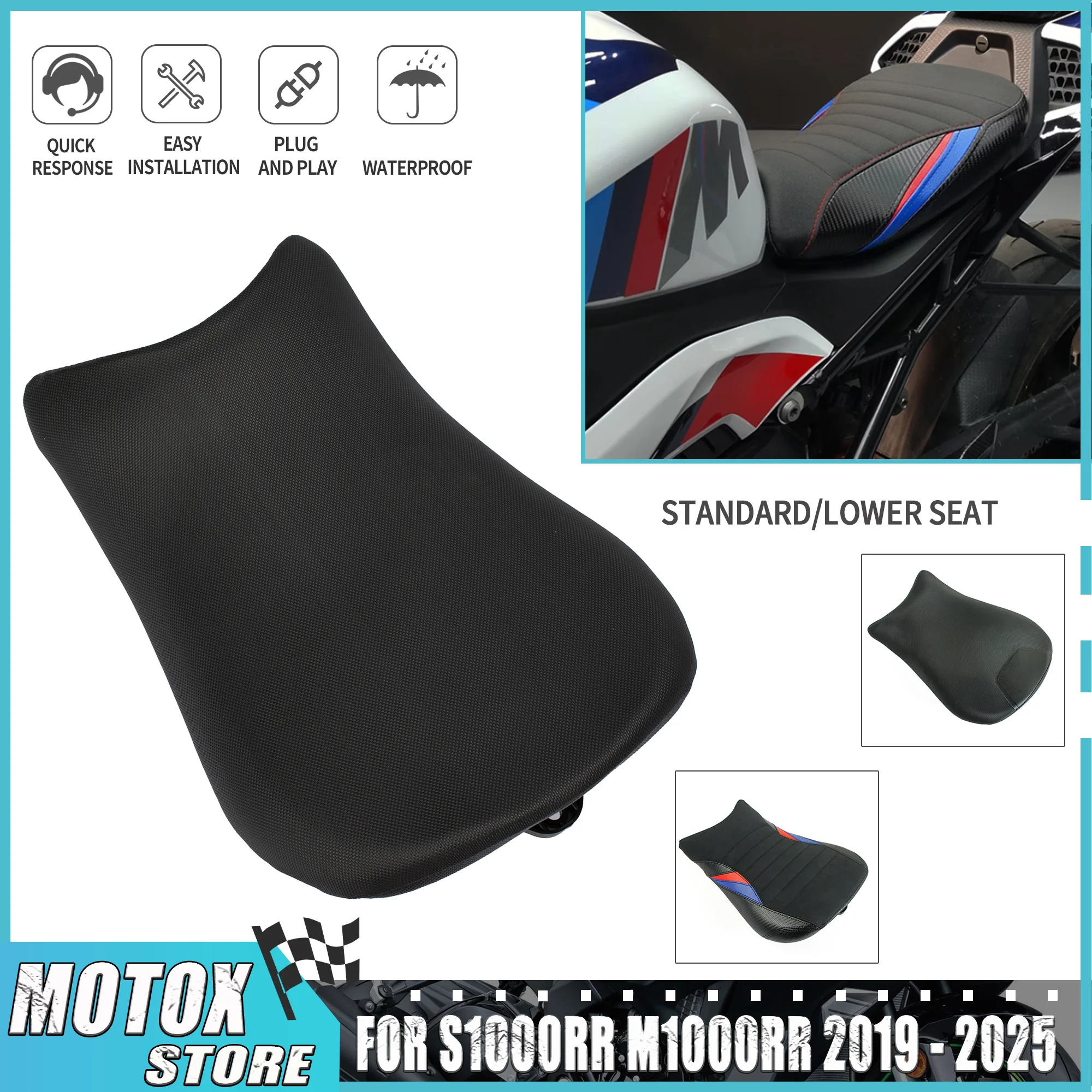

Fit for 2019 - 2025 BMW S1000RR Motorcycle M1000RR 2020 2021 2022 2023 2024 S1000 RR M1000 RR Front Seat Rider Cushion Pillion