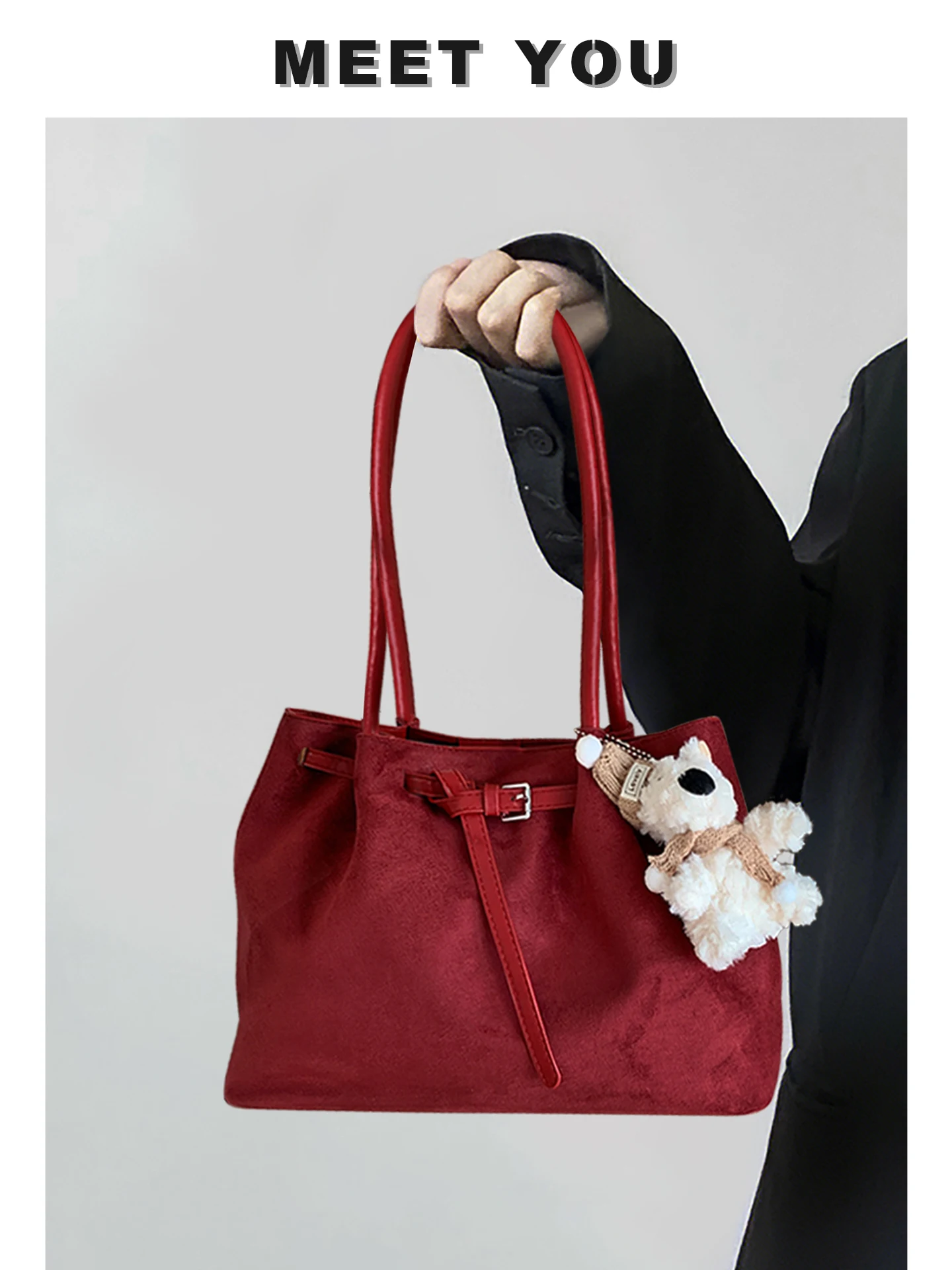 

Большая красная осенне-зимняя сумка-тоут Capaci, женская сумка подмышки, новинка 2025, высококачественная сумка на одно плечо, свадебная сумка для...