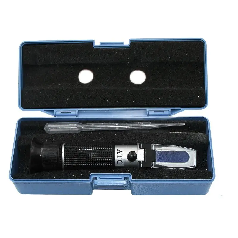 Portable Refractometer Aquarium Salinity 0-10% Refractometer Salt Tester RHS-10ATC Box