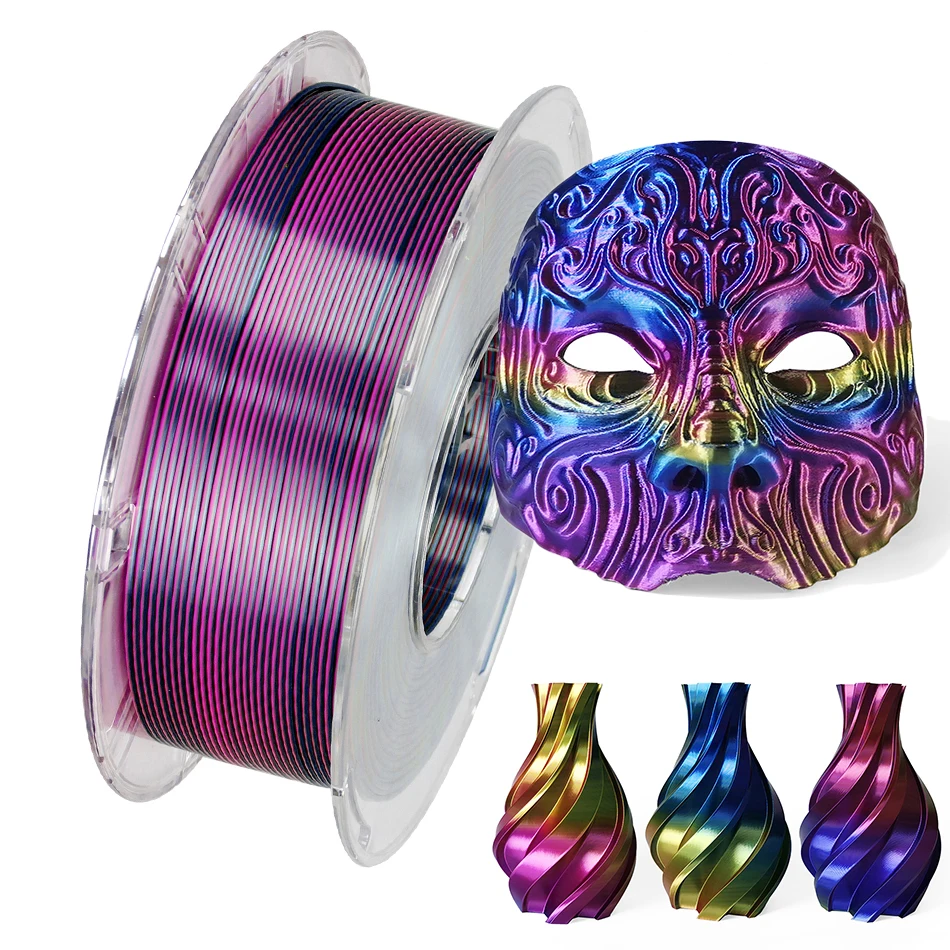 Tri-Colors 3D Printer Filament 250g PLA 3 Colors 3D Printing Material 1.75mm Sublimation Products Magic Pla Silk Filaments