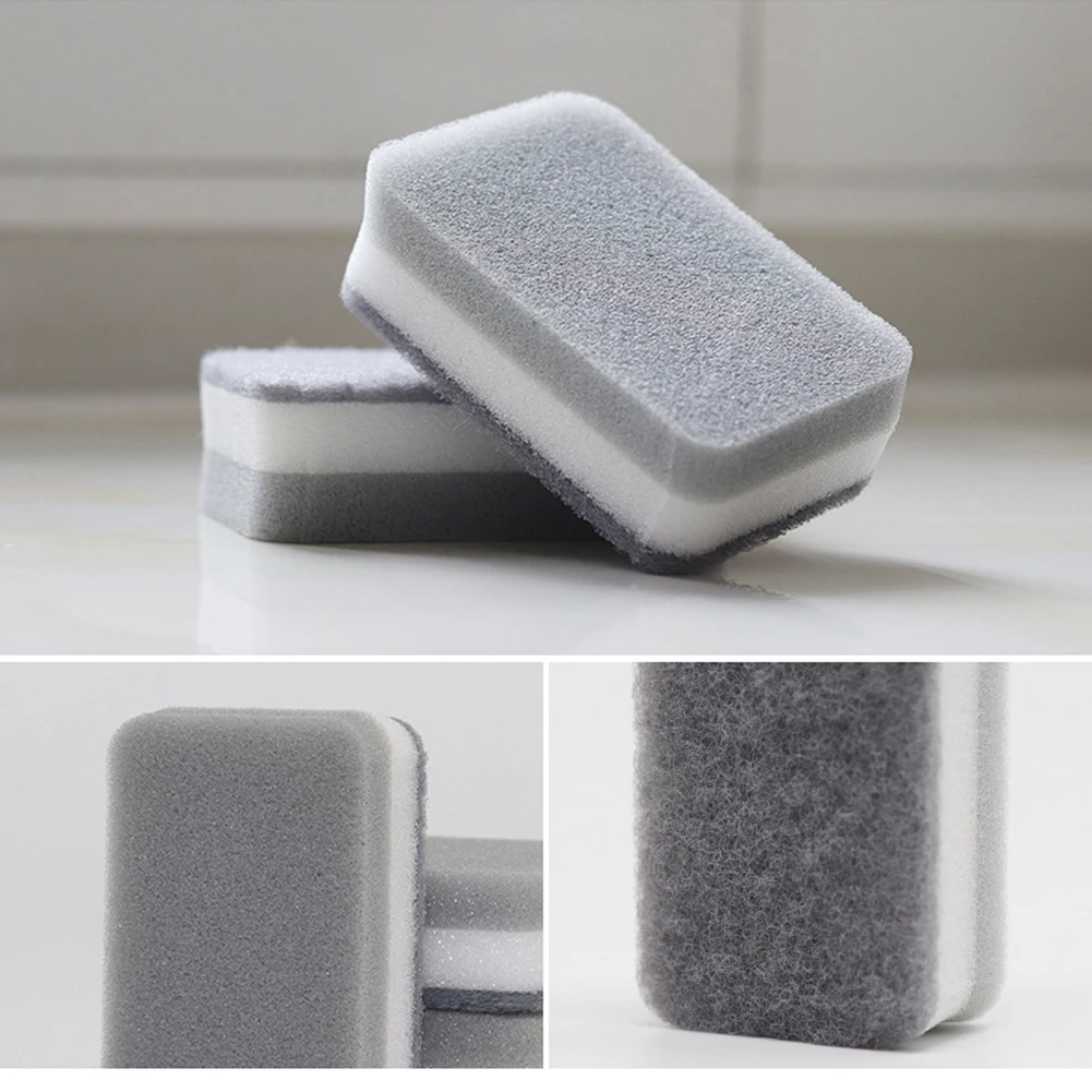 1/2/5pcs 주방 청소를위한 회색 흰색 식기 세척 스폰지 11x7x3.5cm 두꺼운 고밀도 식기 세척 스폰지 가정용 청소기