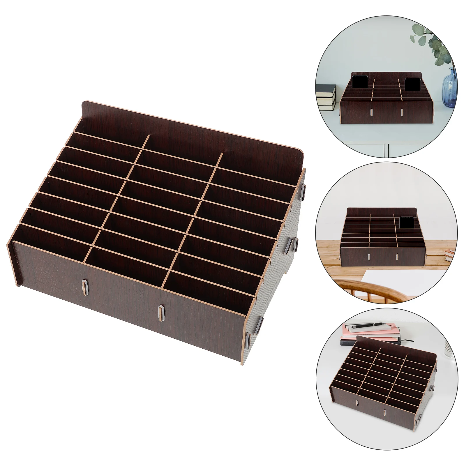 

Multi-Grid Cell Phone Storage Box Desktop Organizer Large Capacity Phone Management Box For Classroom Room Household Storage