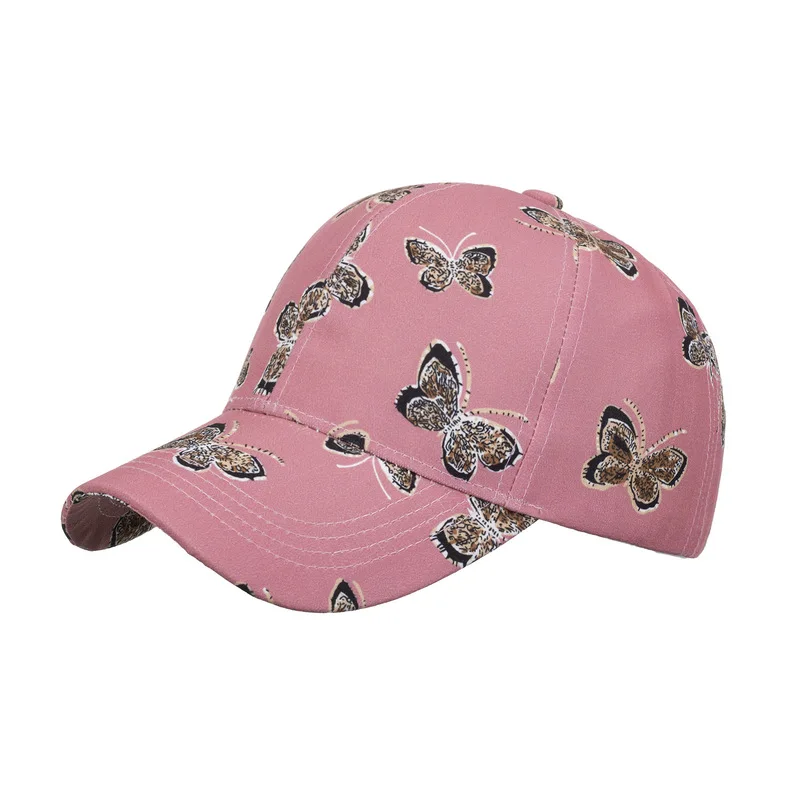 New solid color butterfly women's versatile fashion baseball cap, trendy, stylish, and high-endB1134