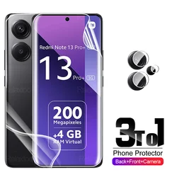 3 to1 folia hydrożelowa przednia tylna obudowa do Xiaomi Redmi Note 13 Pro + obiektyw aparatu ochrona ekranu 13 Pro Plus 13Pro 4G