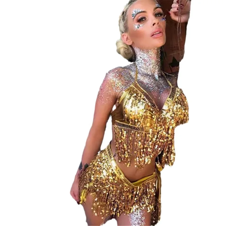 

New 2018 Step In Bead Fringe Suit Set LBZ1009