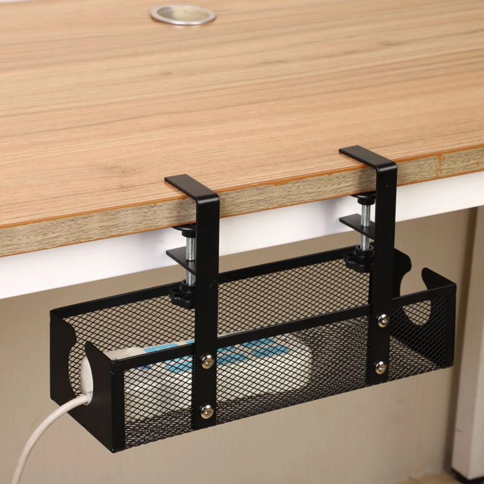 Metal Under Desk Cable Management Tray 13.4x4.9x7.8inch Multipurpose Wire Organizer Cable Rack for Home Office Easily Install