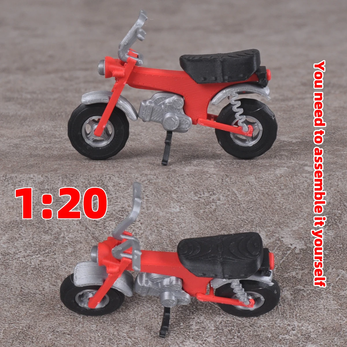 Montagesatz, statisches Plastikmodellbausatz, Motorrad, 1/20 – Detail 3