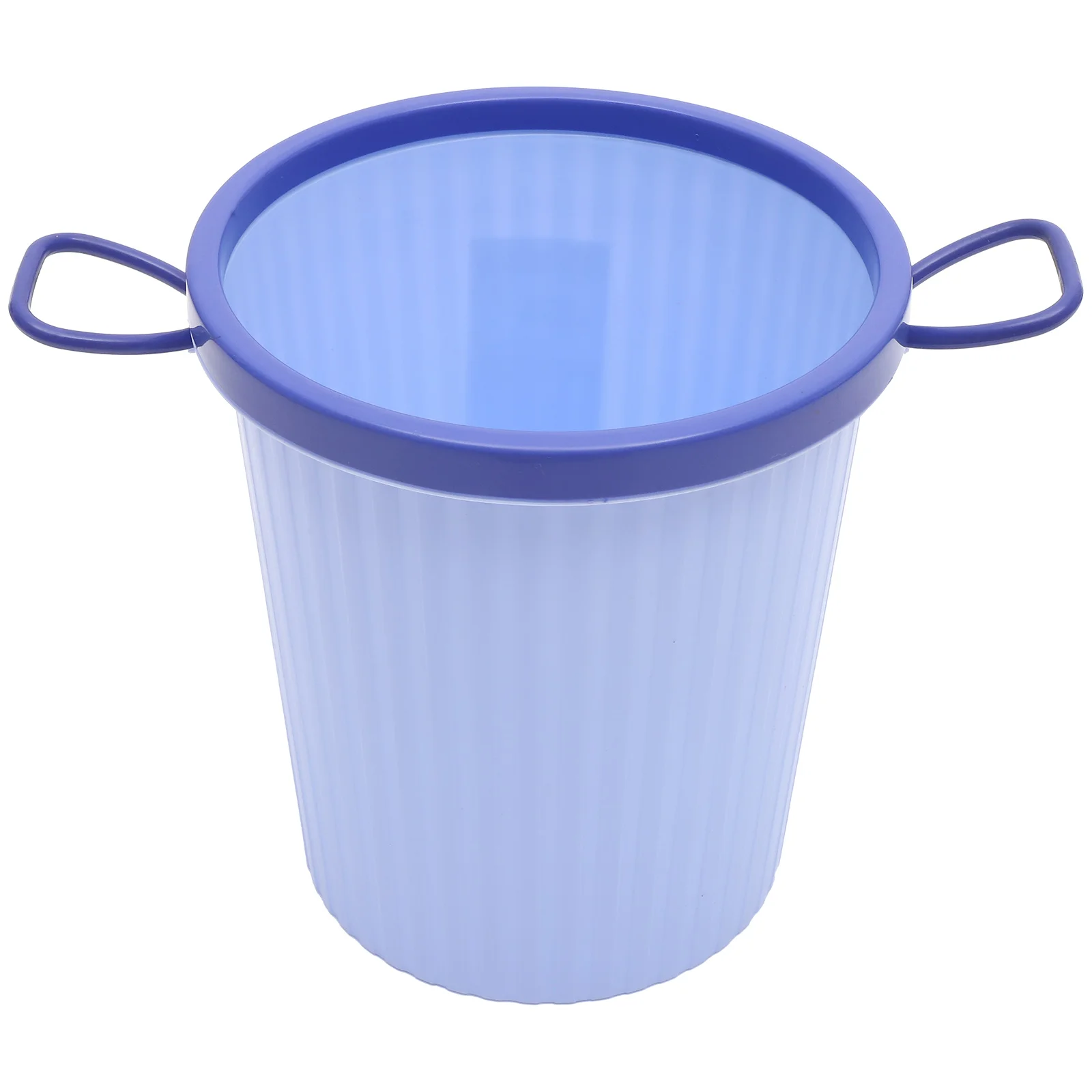 

1pc Round Plastic Garbage Can Kitchen Trash Bin Eco-Friendly Pp Material With Handles For Home Office Use Blue Size S