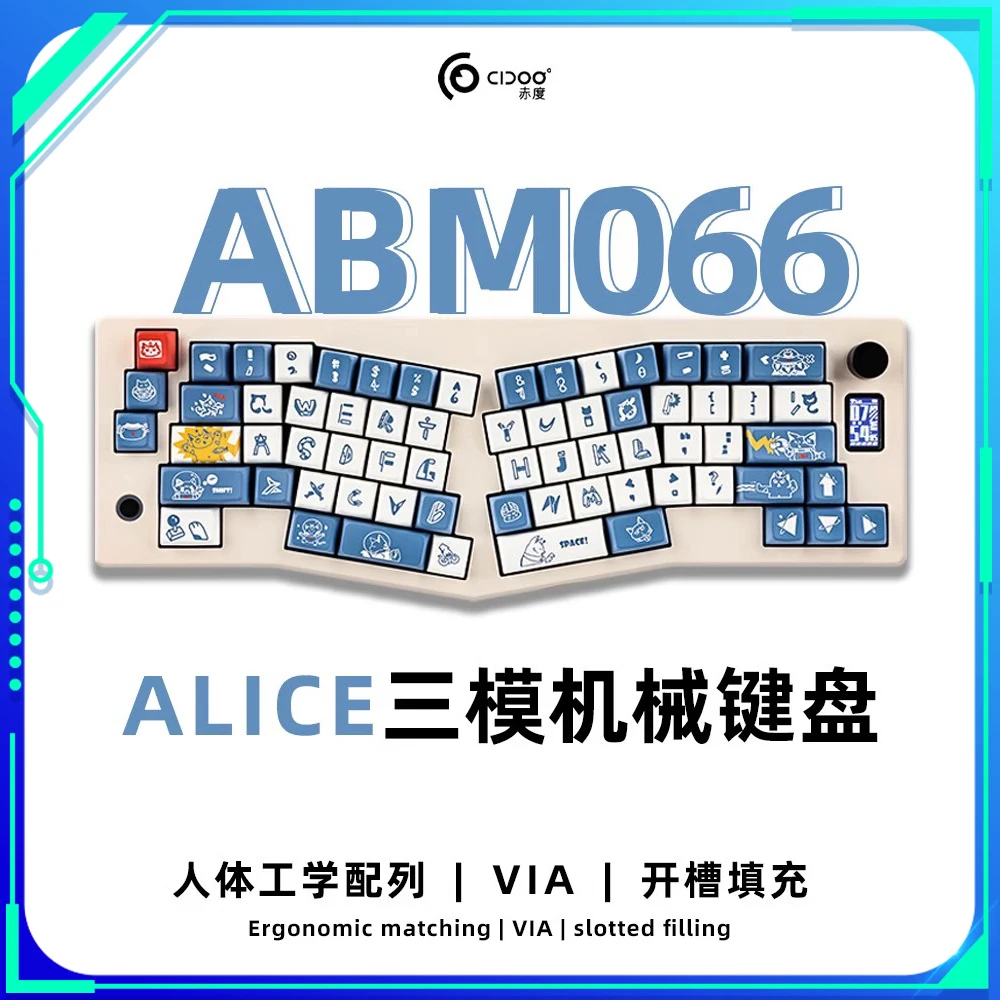 

Cidoo Abm066 Alice Tri Mode Keyboard Wireless Bluetooth Mechanical Keyboard Gasket Accessory For Computer Pc Via Man Gaming Gift