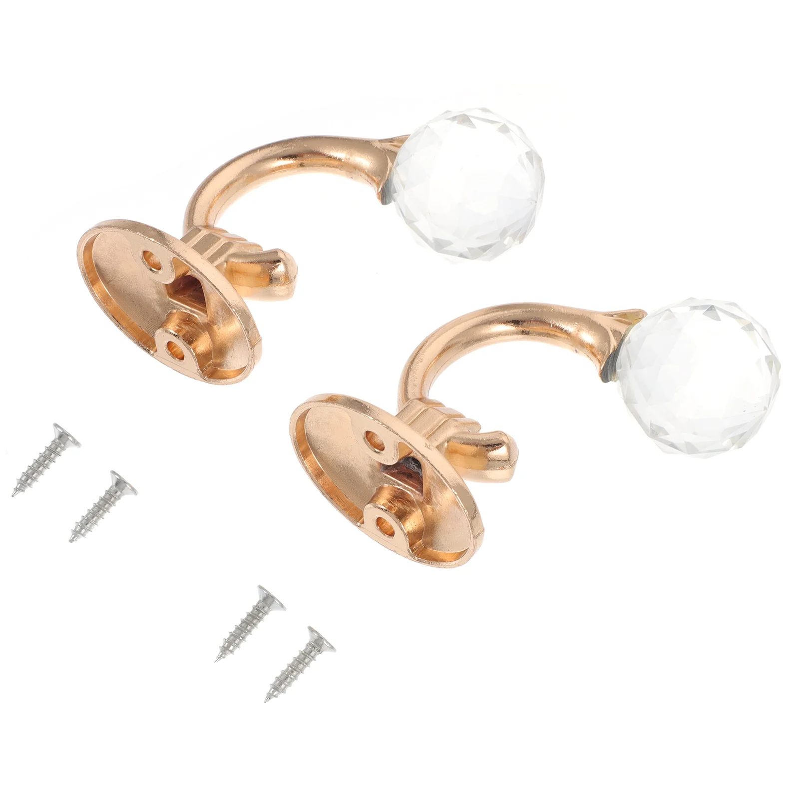 

2Pcs Zinc Alloy Curtain Hooks Crystal Clear Creative Home Curtain Accessories Bathroom Dressing Room Decorative Bronze