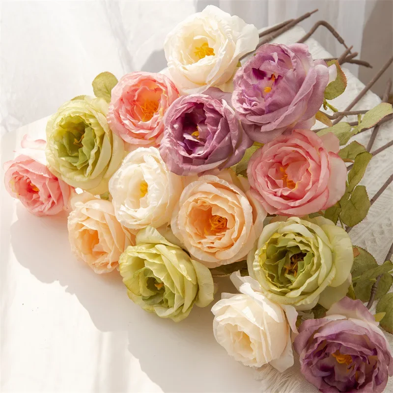 

4 шт./лот, свадебный венок, свадебные аксессуары, искусственные цветы, карамельный букет роз, рождественское новогоднее украшение для дома и сада