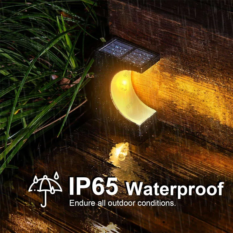 Solar-Powered LED Step Lights Outdoor Sensor Lighting for Stairs Garden & Pathway Outdoor Lighting IP65 Solar Powered Waterproof