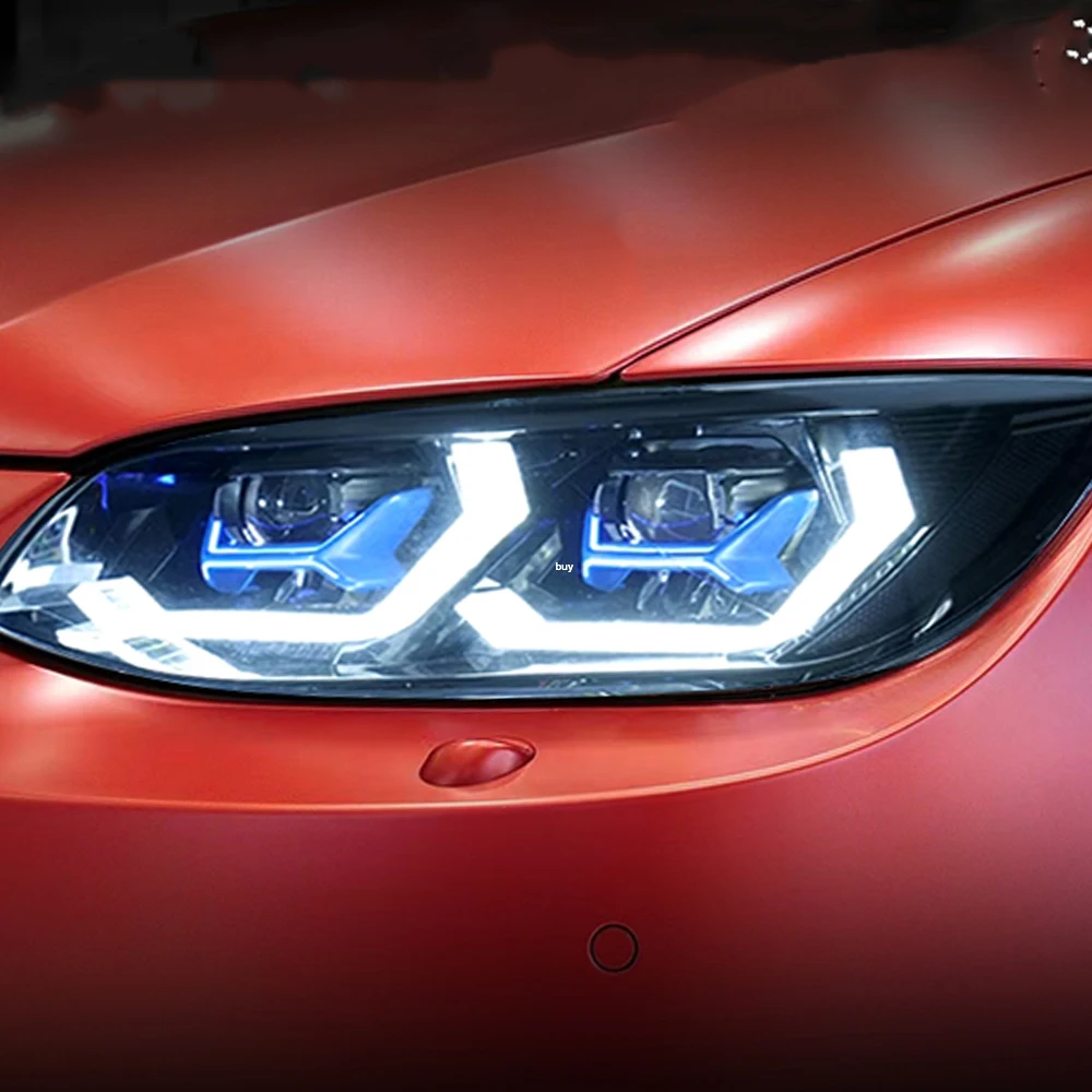 

Для Bmw 3 серии E92 E93 320I 325I M3 2007-2010, обновленная автоматическая фара в сборе, светодиодный эффект запуска, аксессуары для объектива проектора