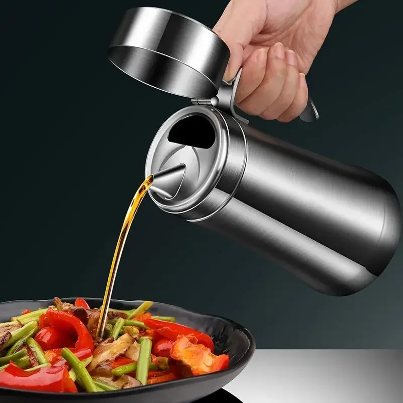 Stainless steel oil pot household kitchen does not hang oil sauce bottle vinegar bottle extra thick large capacity oil pot