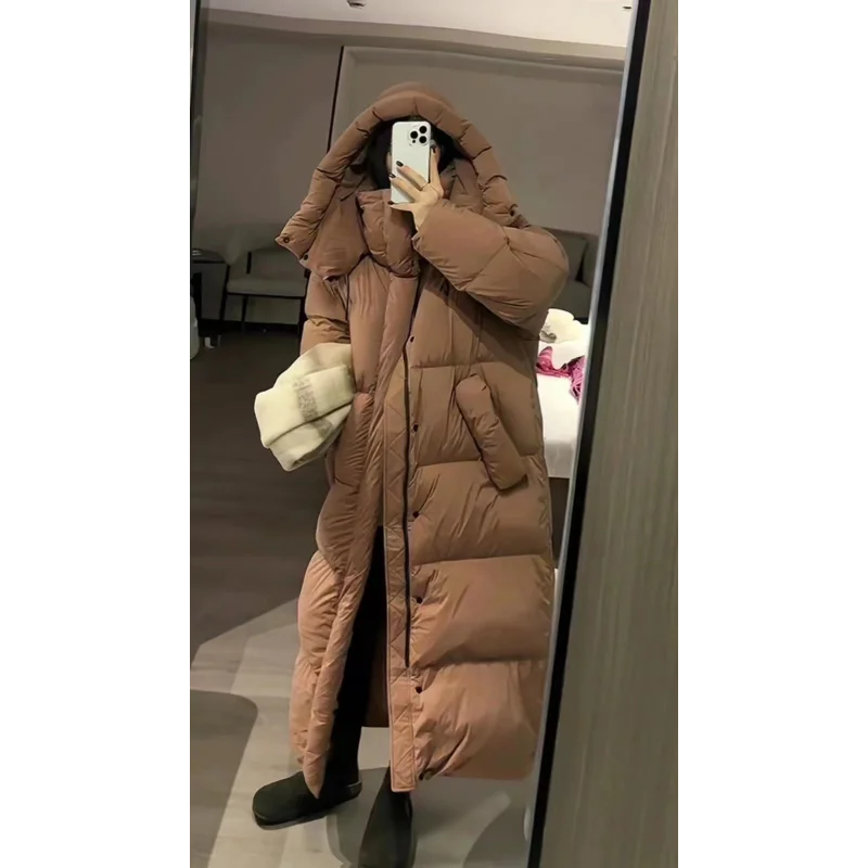 Long Down Jacket for Women, Hooded Coat, Thick Jacket, Warm Outerwear, New Design, Fashion, Winter, 2024