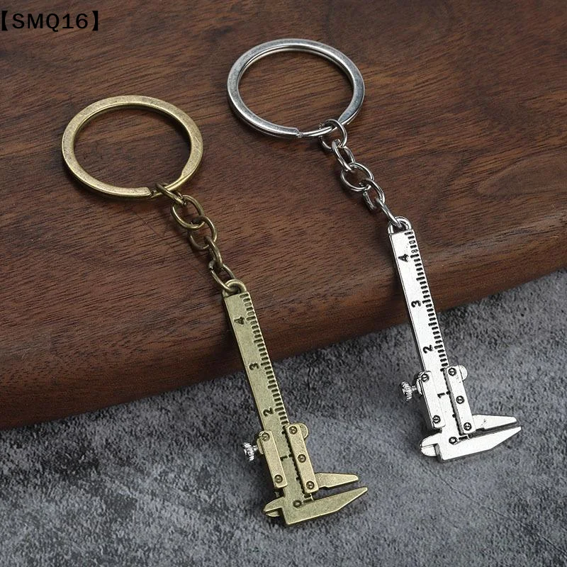 Portable Mini Vernier Caliper Keychain Mini Metal Ruler Car Key Chain Movable Vernier Caliper Model Keychain Keyring Gift【SMQ】