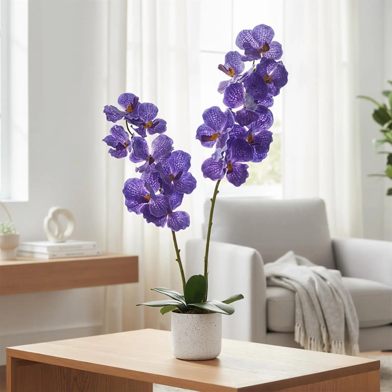 

Искусственные орхидеи Real Touch в горшке, 31,5 дюйма, темно-фиолетовые, для декора дома, ванной комнаты, гостиной, стола