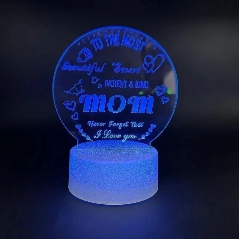 Festa della mamma creativa transfrontaliera regalo di compleanno della mamma spina USB lampada da scrivania benedizione LED luce calda produttori di luci notturne fai da te