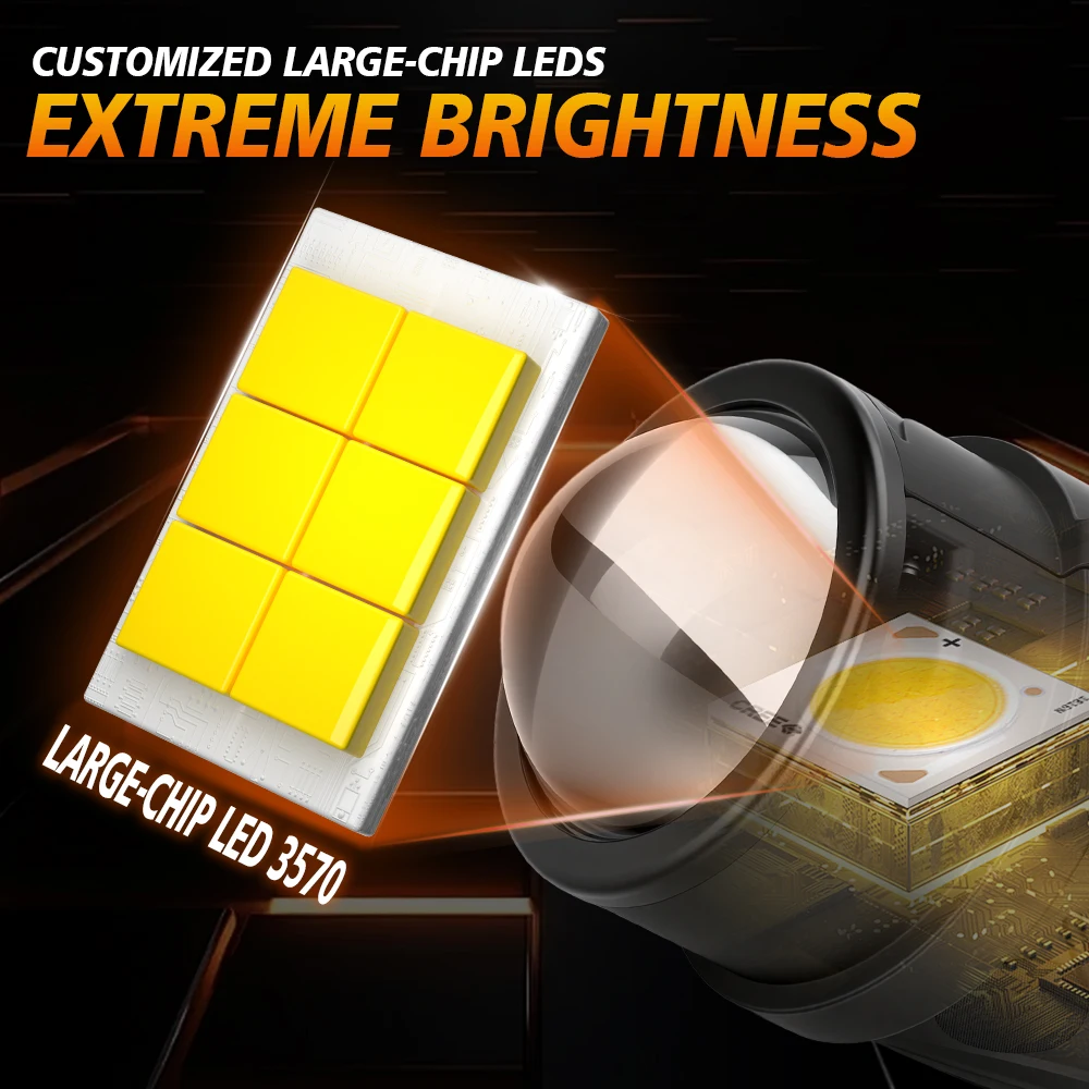 2.0inch Fog Light Dual Beam White Yellow 3 Color Fog Light Bi-led Projector Len For Toyota Frontlander 2022-UP 2023 2024 2025