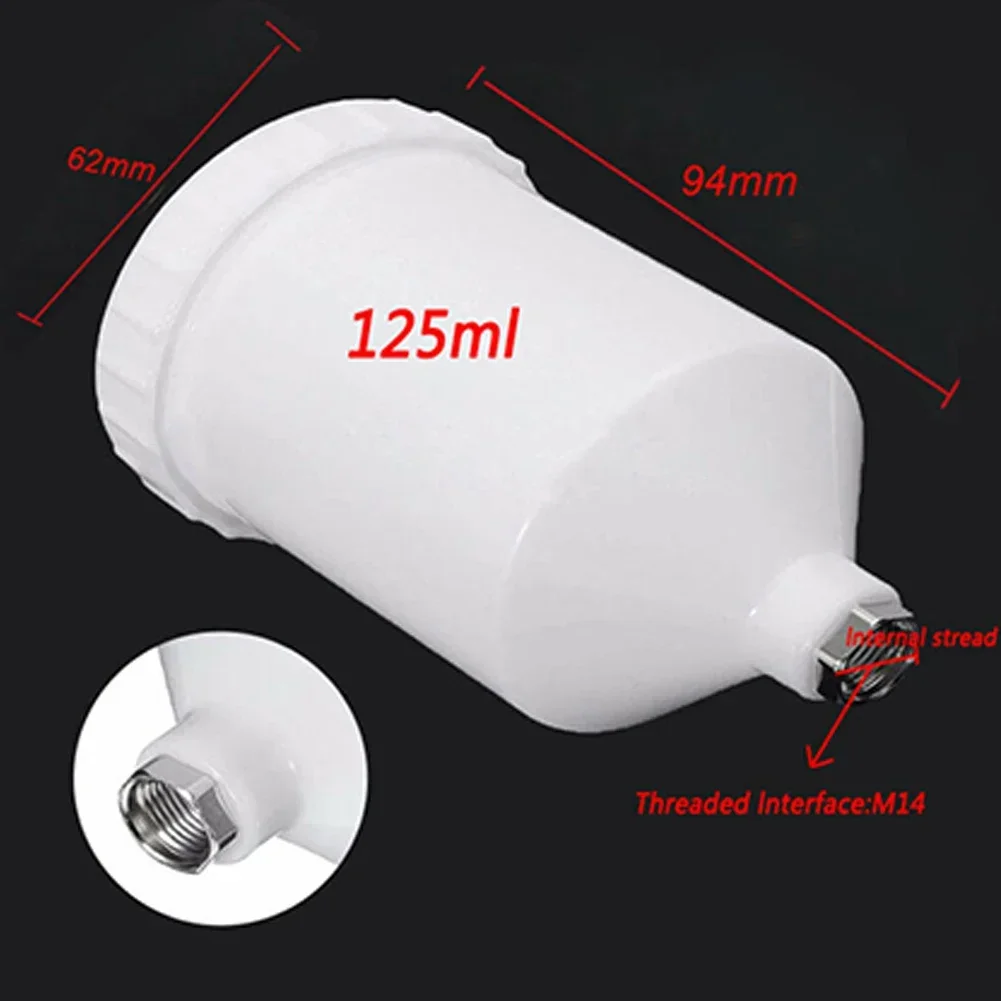 Imagem -02 - Pote de Pintura Plástica de 125ml para H2000 Hvlp Mini Pistola Manual Pulverizador de Tinta Ferramenta Pneumática Acessórios de Ferramentas Manuais Peça