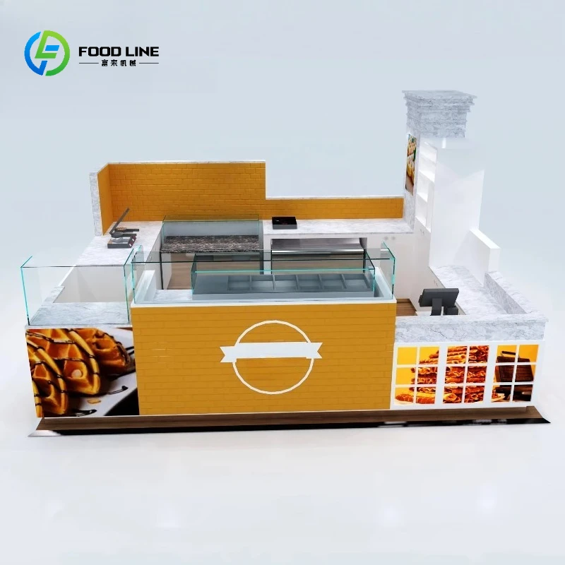 2026 New Customized Colorful Modern Bubble Tea Kiosk and Fast Food Kiosk in Mall Coffee Display Kiosk Design Juice bar Counter