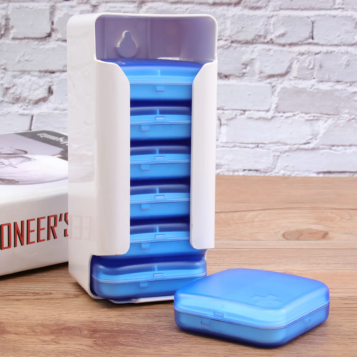 

Portable Pill Box 7 Layers 28 Compartments Medication Organizer Travel Storage Case Daily Pills Small Tablets Capsules Health