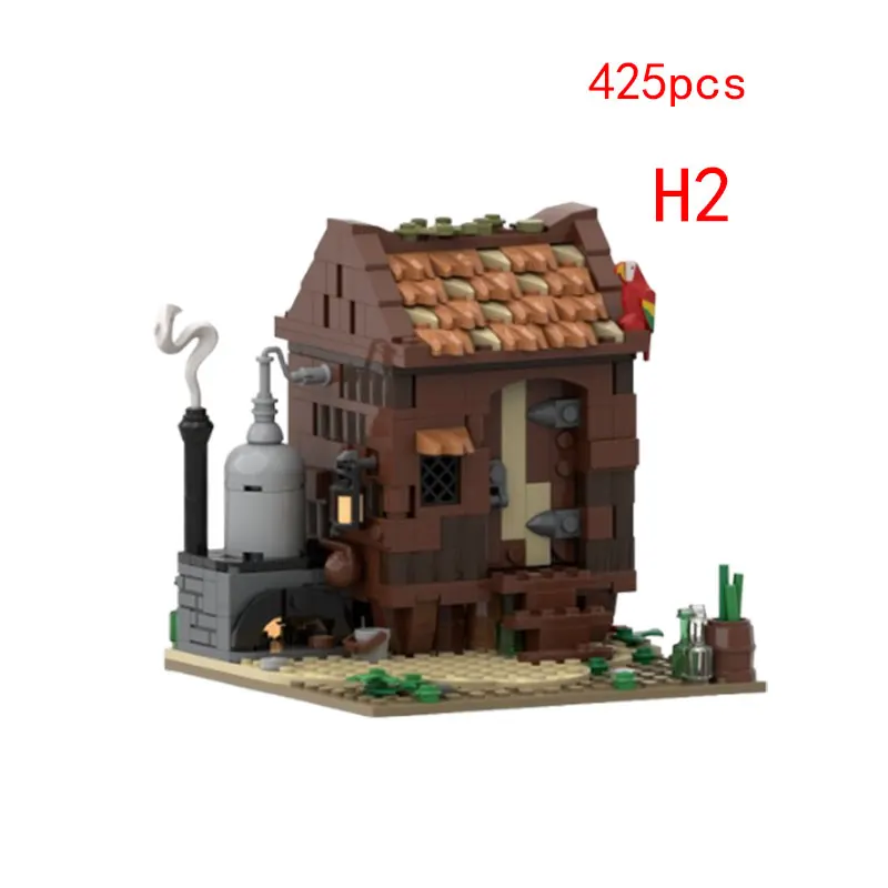 

Spot MOC-162059 425 шт., сборка мелких частиц, строительные блоки, средневековое здание, модель winery, дом, игрушка, подарочный набор