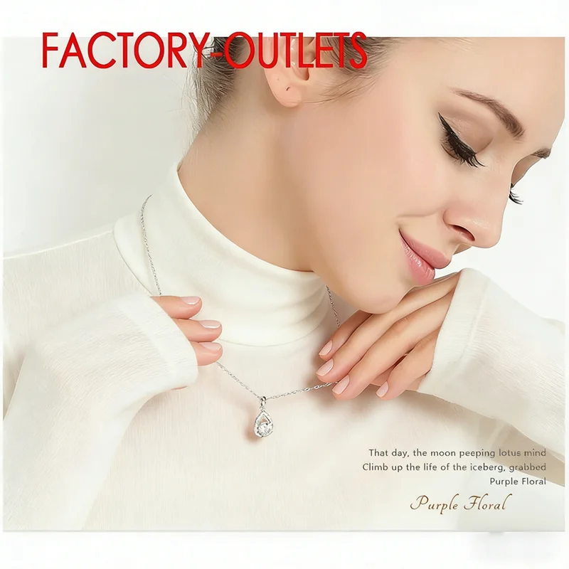 Hot Sale 925 Sterling Silver Bridal Jewelry Sets Romantic Crystal Water Drop Necklaces Hoop Earrings Women Party Engagement