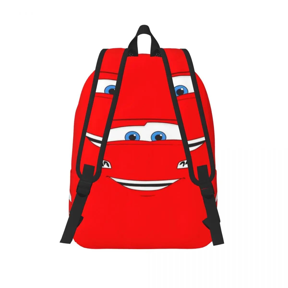 Custom Happy Cars Lightning McQueen Canvas Backpacks for College School Students Bookbag Fits 15 Inch Laptop Cartoon Bags