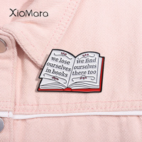 We Lose Ourselves In Book Enamel Pin Reading Enthusiasts Nerd Bookworm Brooch Lapel Badges Quotes Jewelry Gift for Reading Lover