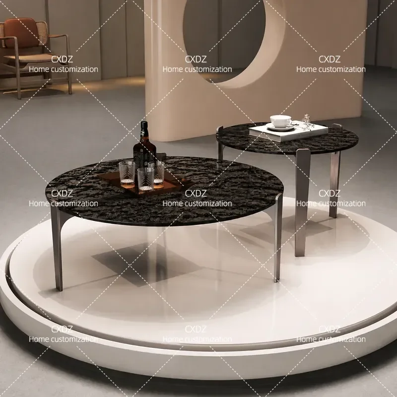 Modern Light Luxury Living Room Coffee Table Creative Suspended Water Ripple Tempered Glass Design Contemporary Art Home