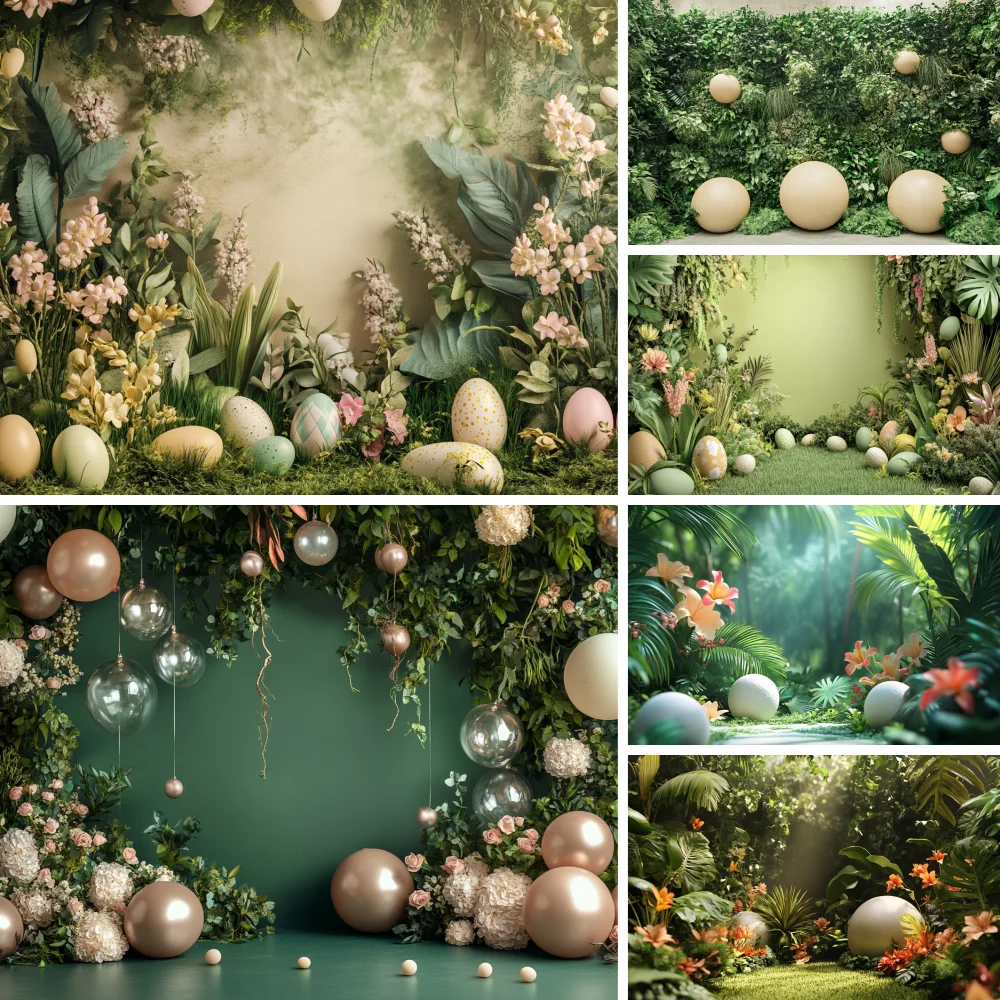 

Spring Easter Theme Eggs Arch Flowers Garden Child Birthday Party Vinyl Background Children Room Decor Supplies