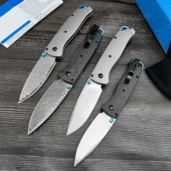 Outdoor EDC Pocket Folding Knife BM 535 High Quality Damascus Steel Blade Carbon Fiber/aluminium Alloy Handle Camping Tools