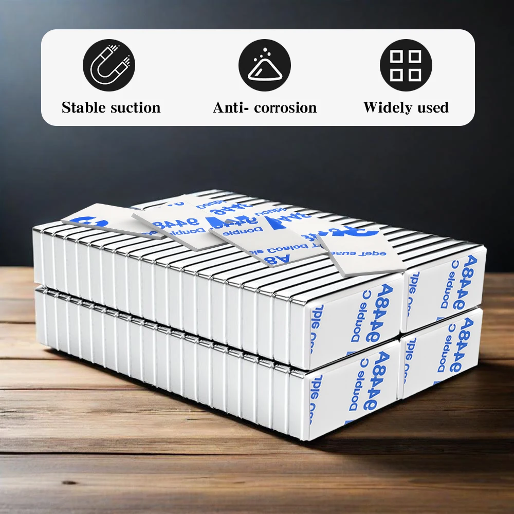 20x10x3mm  Super Powerful Block Neodymium Magnet  With double-sided adhesive Magnet N35 Strong Permanent Magnetic imanes