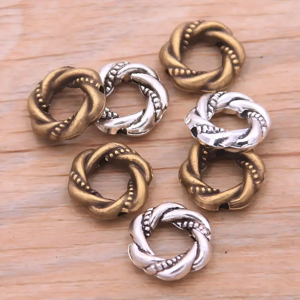 

20PCS 10mm DIY Alloy Jewelry Accessories, Circular Flower Wreath Connectors, Bracelet Accessories