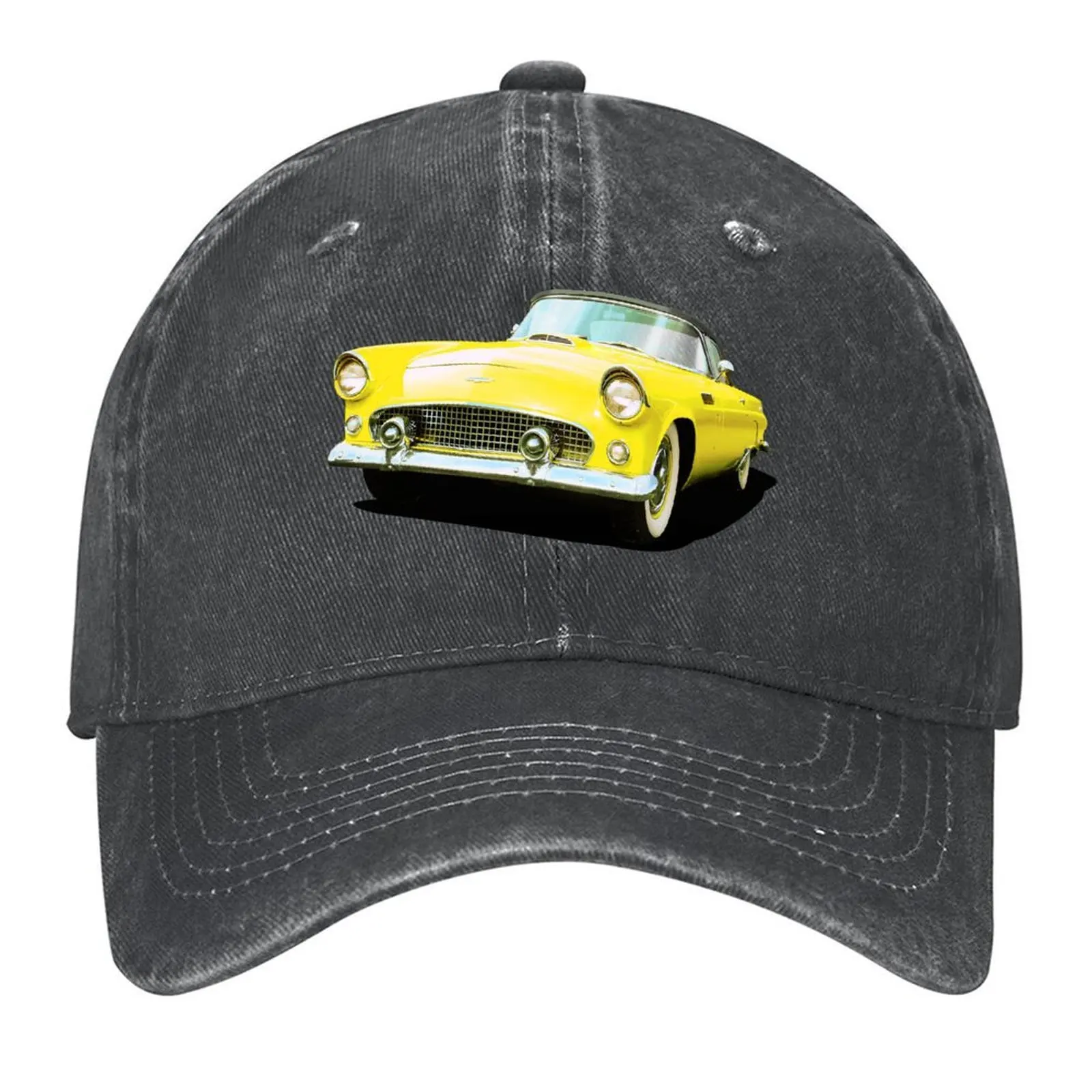 

1956 Thunderbird in yellow Baseball Cap custom caps Sunscreen Uv Protection Solar Hat hats on offer For Man Women's