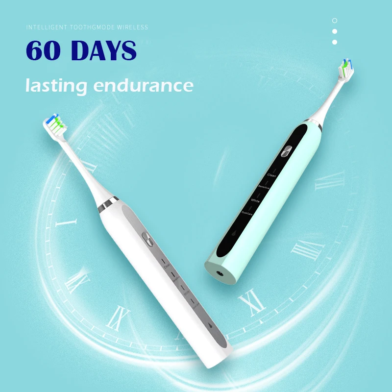 فرشاة أسنان كهربائية بالموجات الصوتية 4 طرق IPX7 مقاوم للماء Fasth رئيس فرشاة الكبار USB شحن WDD-A70 هدية زوجين